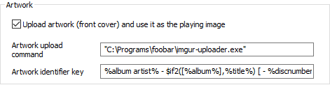 Artwork upload settings